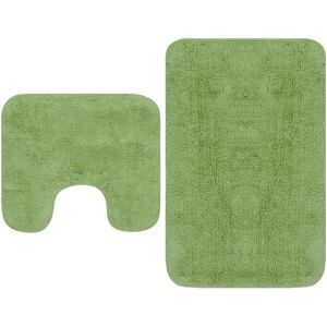 vidaXL Conjunto de alfombrillas de baño de tela 2 piezas verde