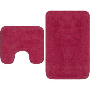 vidaXL Conjunto de alfombrillas de baño de tela 2 piezas fucsia