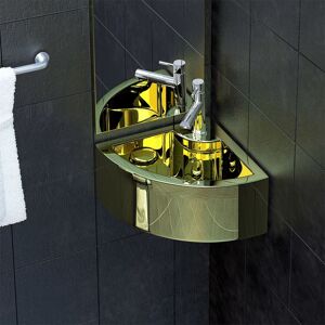 vidaXL Lavabo con rebosadero 45x32x12,5 cm cerámica dorado