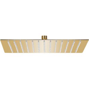 vidaXL Cabezal ducha efecto lluvia acero inox cuadrado dorado 30x30 cm