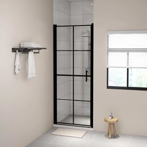 vidaXL Puertas de ducha de vidrio templado negro 81x195 cm