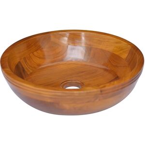 vidaXL Lavabo de madera maciza de teca Φ40x10 cm