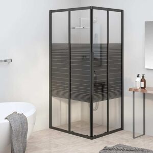 vidaXL Cabina de ducha a rayas ESG negra 90x70x180 cm