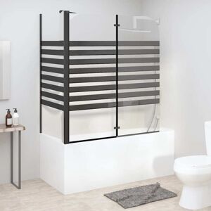 vidaXL Mampara de baño a rayas vidrio templado 120x68x130 cm