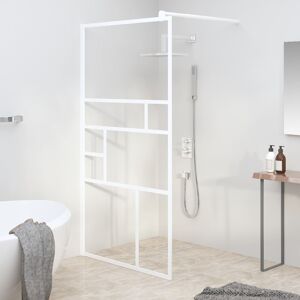vidaXL Mampara de ducha accesible vidrio ESG blanco 100x195 cm