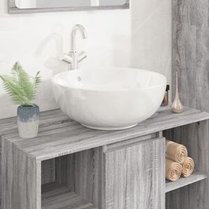 vidaXL Lavabo redondo cerámica blanco 44x17 cm