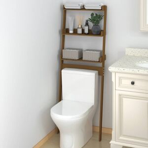 vidaXL Estante de baño madera maciza pino marrón miel 63,5x32x179 cm