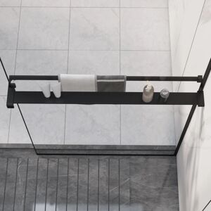 vidaXL Estante para pared de ducha aluminio negro 80 cm