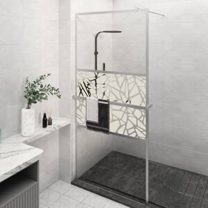 vidaXL Mampara ducha con estante vidrio ESG y aluminio cromo 80x195 cm