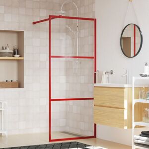 vidaXL Mampara puerta de ducha vidrio transparente ESG rojo 80x195 cm