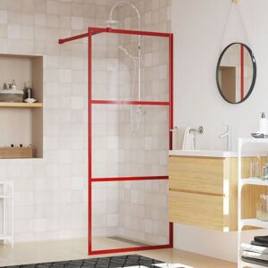 vidaXL Mampara puerta de ducha vidrio transparente ESG rojo 90x195 cm