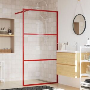 vidaXL Mampara puerta de ducha vidrio transparente ESG rojo 100x195 cm