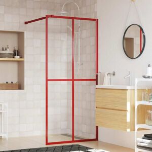 vidaXL Mampara puerta de ducha vidrio transparente ESG rojo 80x195 cm