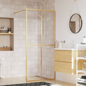 vidaXL Mampara puerta ducha vidrio transparente ESG dorado 100x195 cm