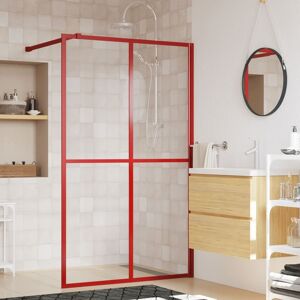 vidaXL Mampara puerta de ducha vidrio transparente ESG rojo 118x195 cm