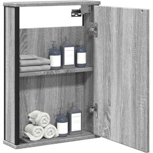 vidaXL Armario con espejo de baño madera gris Sonoma 42x12x60 cm