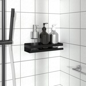 vidaXL Estante de ducha acero inoxidable cepillado negro 304 30x10x6cm
