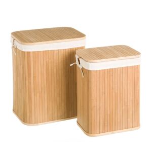 LOLAhome 2 cestos de ropa de bambú marrón