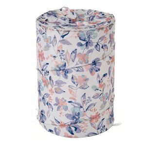 LOLAhome Cesto de ropa plegable de tela con flores azules de Ø 40x55cm