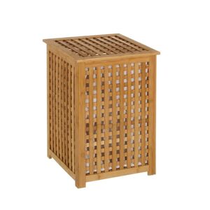 LOLAhome Cesto de ropa de bambú marrón de 40x40x58 cm