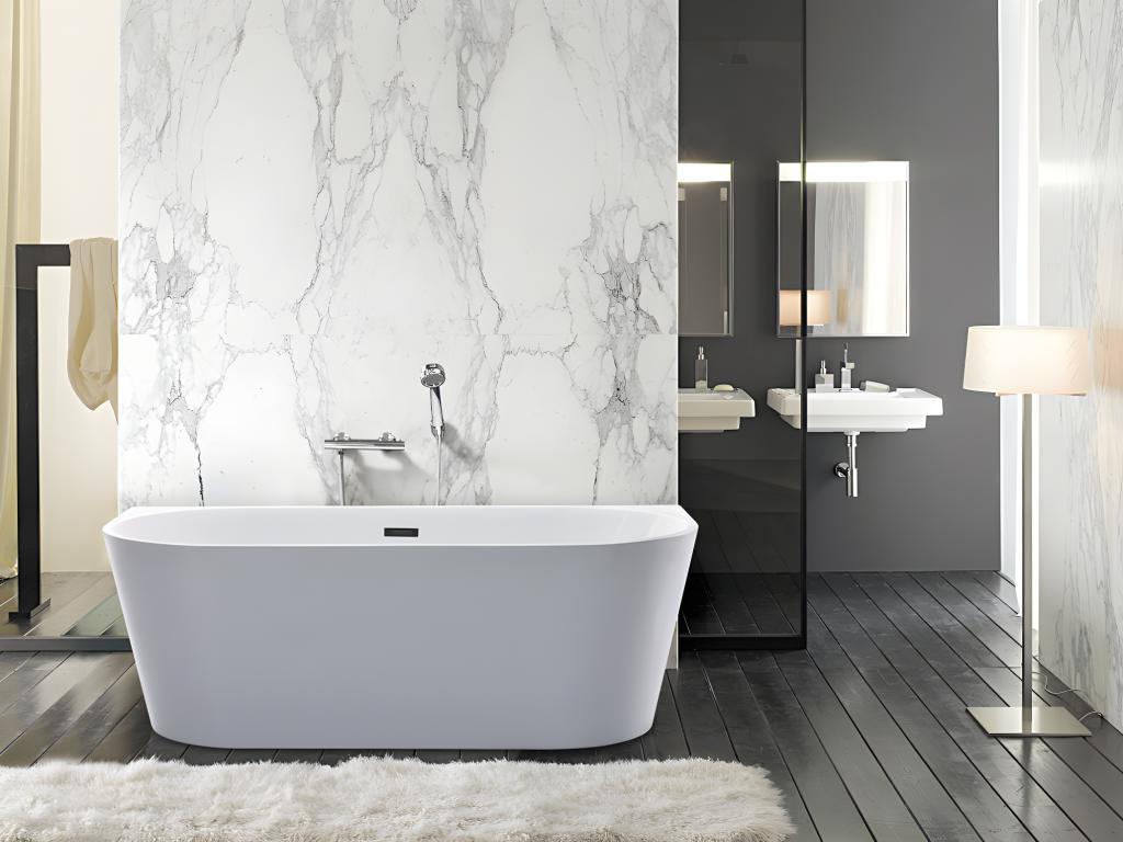 Shower & Design Bañera exenta - 255L - 180 x 75 x 58 cm - Blanco - Acrílico - DIVINA