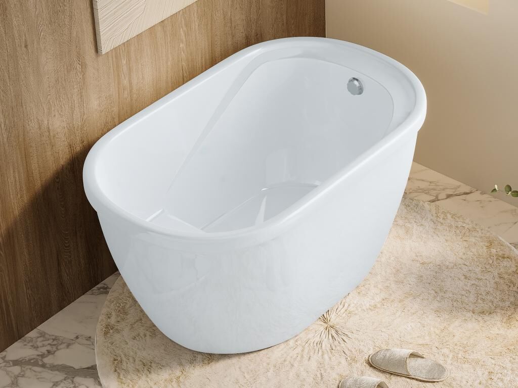 Shower & Design Bañera independiente con asiento PICCOLA - 1 plaza - Largo 120 x Ancho 75 x Alto 65 cm