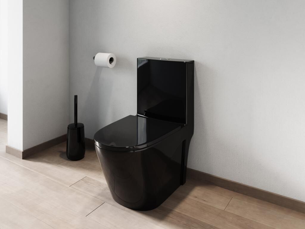 Unique WC negro brillante de cerámica - NAGILAM