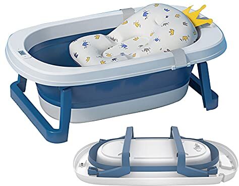 Bañera Plegable Bebé Banheira Bebe, Bañera Bebe Plegable con Patas  Antideslizante para Niños Pequeños Bebé Niños Bañarse - Tapón de Agua con  Sensor de Temperatura Bañera Ducha Viaje Portatil Bebe - La