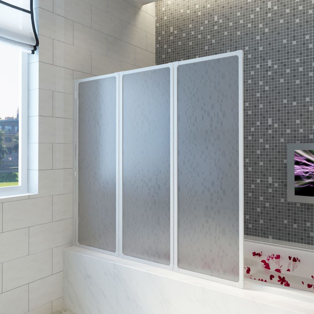 vidaXL Mampara de ducha con 3 paneles plegables, 117 x 120 cm