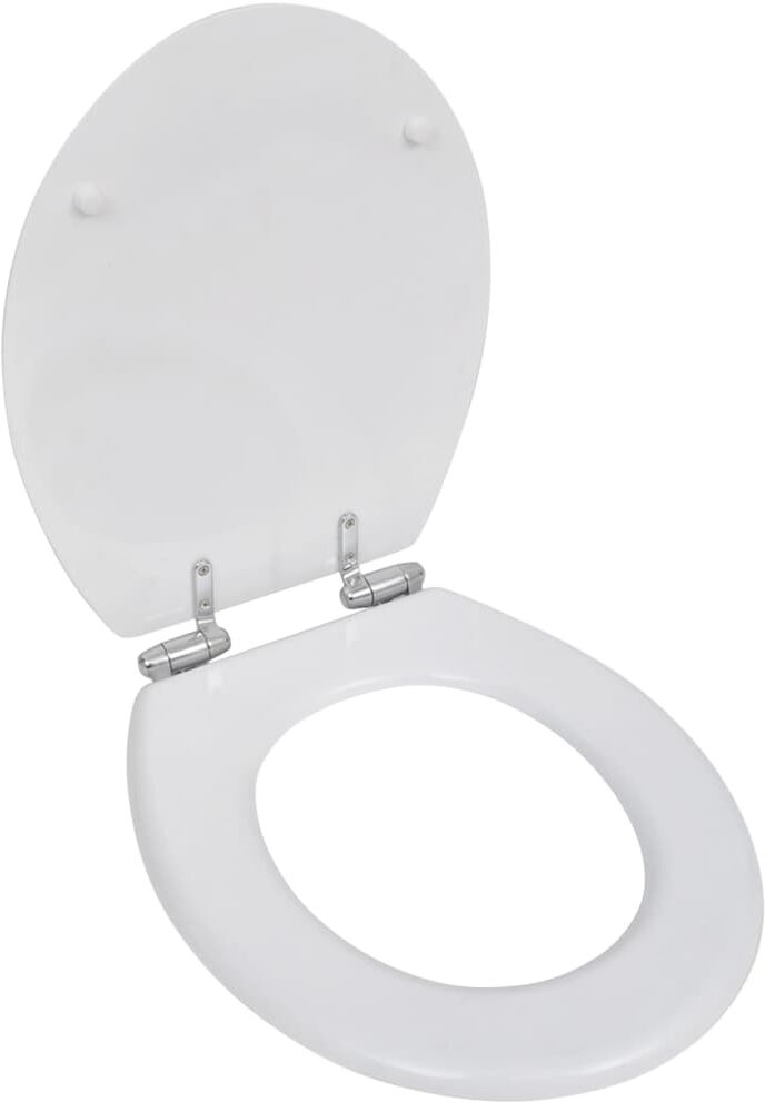 vidaXL Asiento inodoro WC MDF tapa de cierre suave diseño blanco