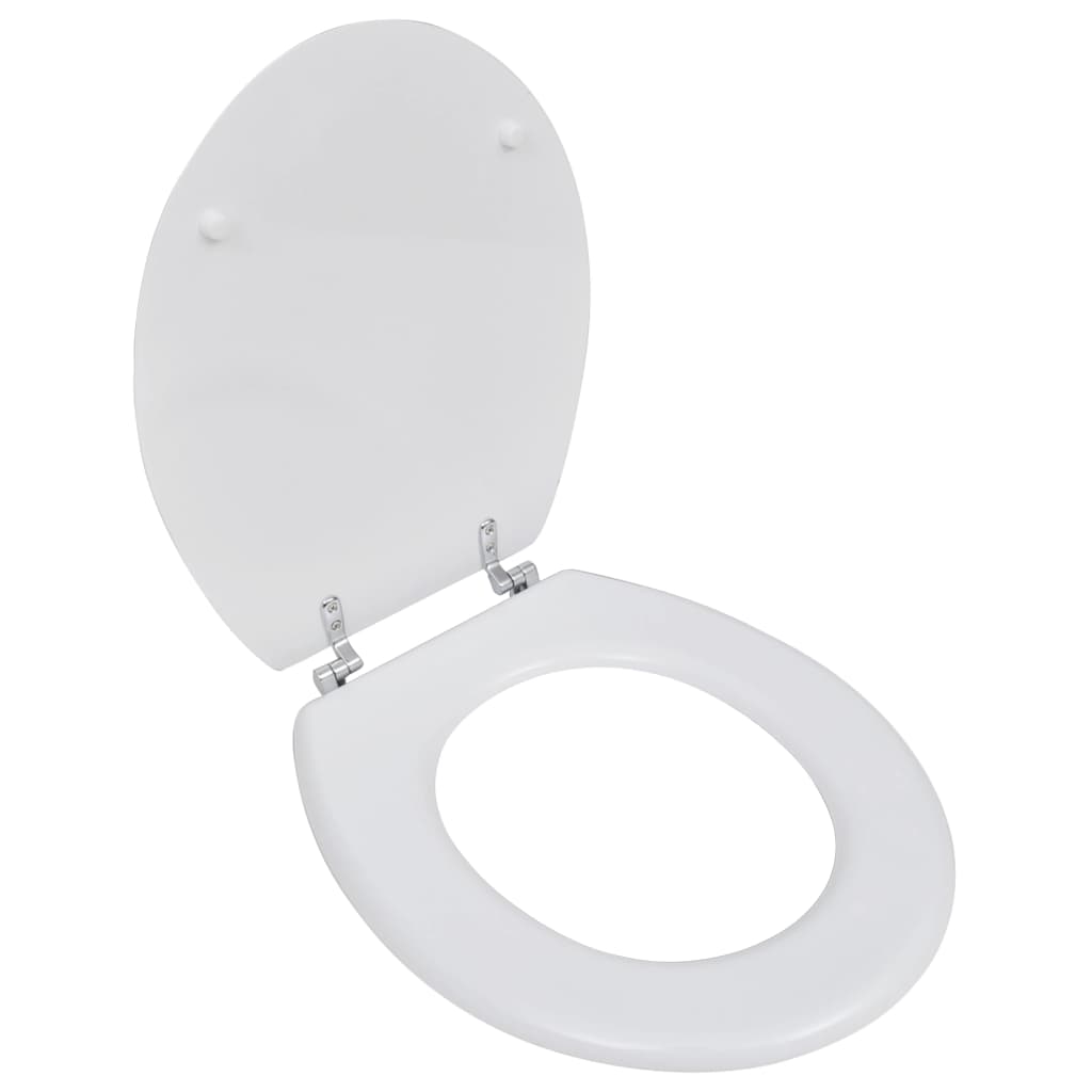 vidaXL Asiento inodoro WC MDF tapa diseño blanco