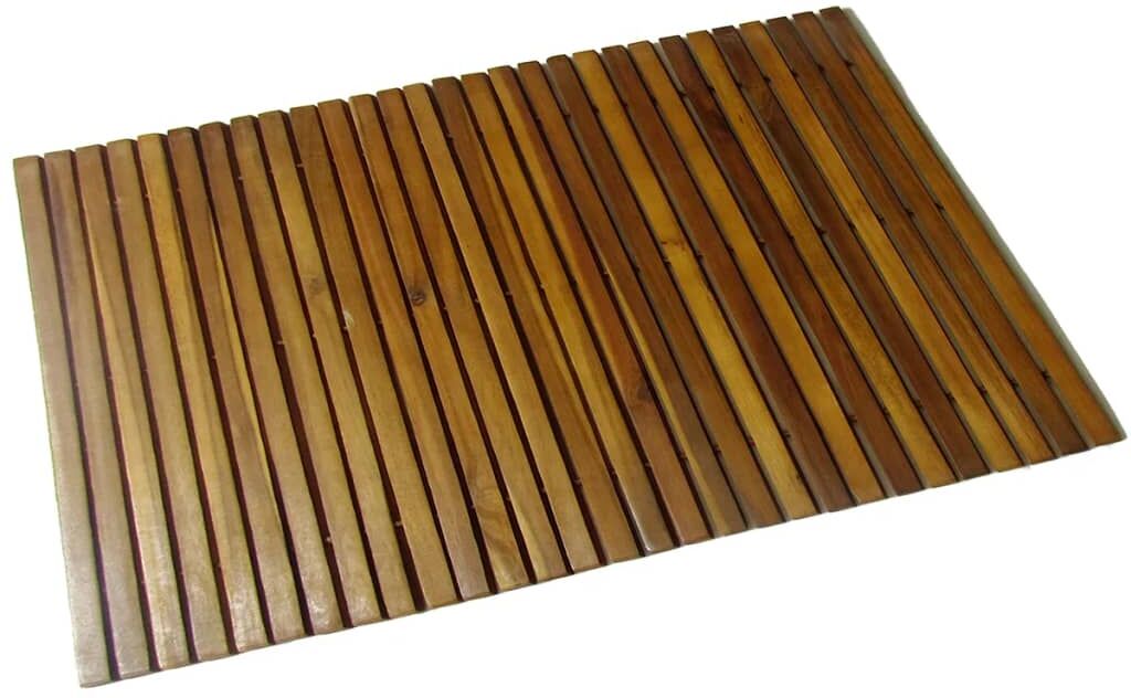 vidaXL Alfombra de acacia para el baño, 80 x 50 cm