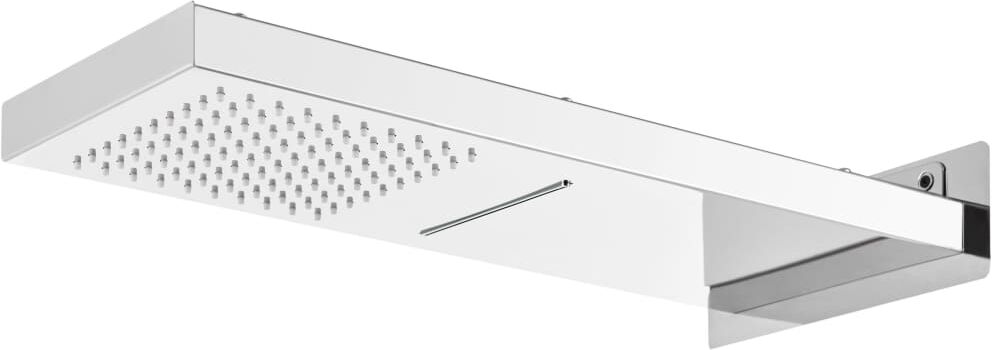 vidaXL Cabezal de ducha de pared acero inoxidable 201 plateado