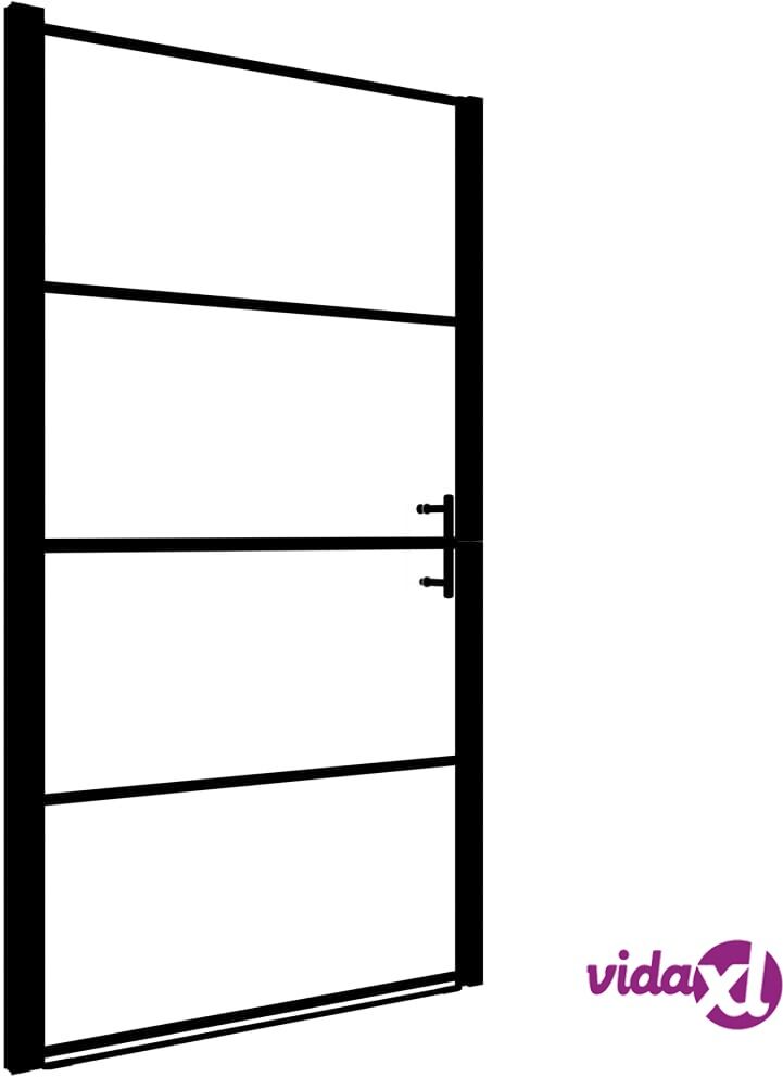 vidaXL Suihkuovi karkaistu huurrelasi 81x195 cm musta