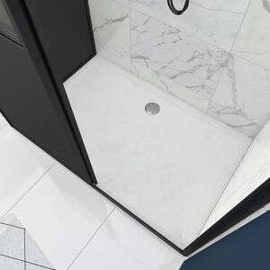 AURLANE Pack complet Paroi porte de douche coulissante 120cm+ paroi de retour type atelier+ receveur blanc - Publicité