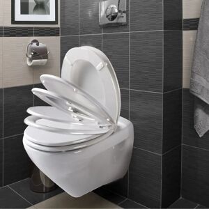 ALLIBERT Abattant WC en bois compressé - fermeture progressive et déclipsable SERENITY 2 blanc - Publicité