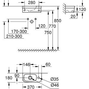 Grohe Euro Ceramic Lave-mains  370 x 180 mm (39327000) - Publicité