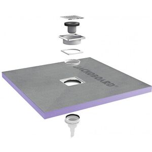 Receveur de douche à carreler Aqua Centré 1000x1000x40mm siphon vertical offert (4512088 + 4512008)