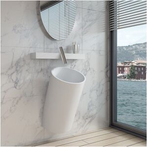 Distribain Vasque suspendue design Totem en solid surface Ref : SDPW22