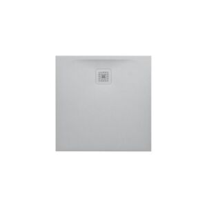 Laufen Pro Receveur de douche en gel coat Marbond extra-plat carre, evacuation sur le côte 80x80, Gris clair mat H2109500770001