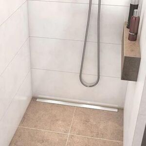 Receveur à carreler 90 x 90 cm Wedi Fundo Riolito Neo + barrette + bonde horizontale + kit d'étanchéité et colle 320