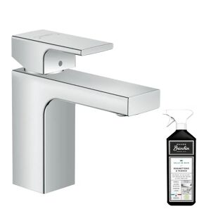 Mitigeur lavabo HANSGROHE 100 avec tirette et vidage chrome + nettoyant Briochin - Publicité