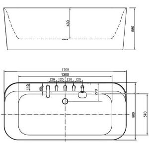 Distribain Baignoire îlot Gerone