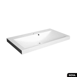 OTITEC Vasque à encastrer avec siphon OFFERT  NOVA  Blanc  80 × 6 × 46 - Publicité