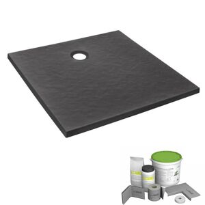 Pack receveur de douche 80 x 80 JACOB DELAFON Ipso carré gris anthracite + Kit d'étanchéité WEDI - Publicité