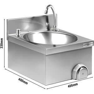 GGM GASTRO - Lave-mains 400x400mm avec robinet mitigeur (eau chaude et froide) & distributeur de savon