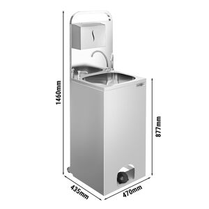 GGM GASTRO - Lave-mains mobile - dimensions cuve : 410x350mm - Avec distributeur de savon et d'essuie-mains en papier