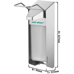 GGM Gastro - AIR-WOLF Distributeur de savon & desinfection avec levier de commande - 1000ml - Acier inoxydable Argent