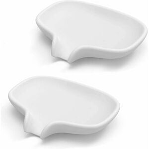 ENSOLEILLE Porte Savon Silicone, Boîte à Savon Douche, Porte-savons Salle de Bain, Blanc, 2 Pcs-Ensoleillé - Publicité