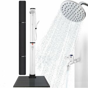 Douche Solaire 40 l avec douchette & thermomètre température de l'eau jusqu'à 60°C Douche de Piscine Camping Noir - Argent / Anthracite - Arebos - Publicité